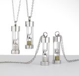 Hourglass Necklace - Black Diamond Dust