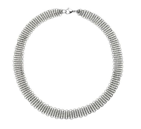 chain mail necklace, stainless steel with clasp.