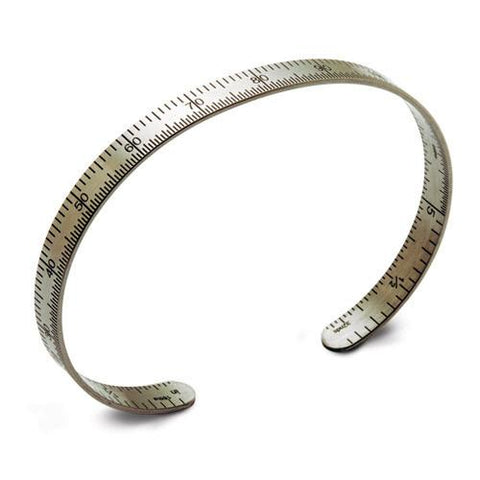 Ruler bracelet, metric, stainless steel, 1/4" wide.