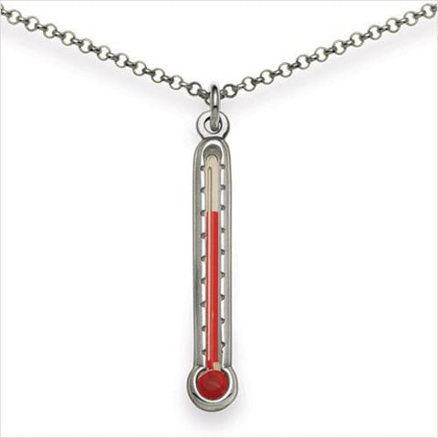Thermometer necklace, sterling silver, 18" chain