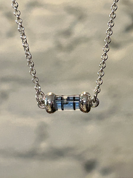 Level Necklace, mini with blue level