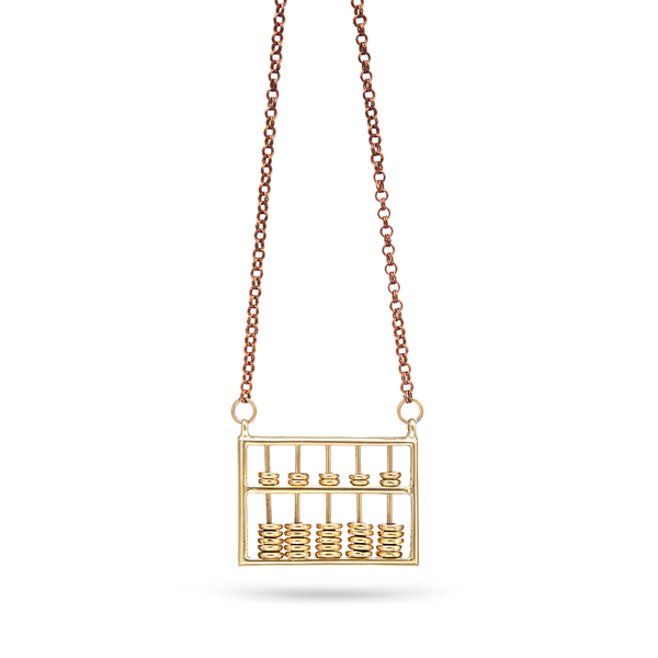 Abacus Necklace, Brass