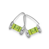 level earrings with wishbone shaped ear wires. Sterling silver and level.