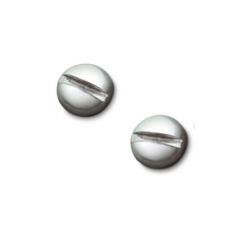 Round head screw earrings, 6mm diameter handmade in sterling silver.