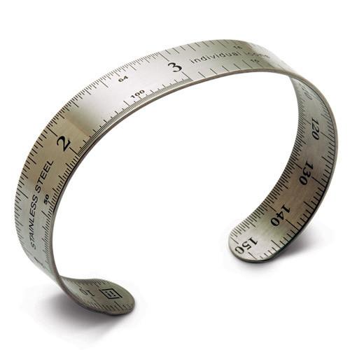 Ruler Bracelet- 6" long x 1/2 wide. High grade stainless steel bracelet.