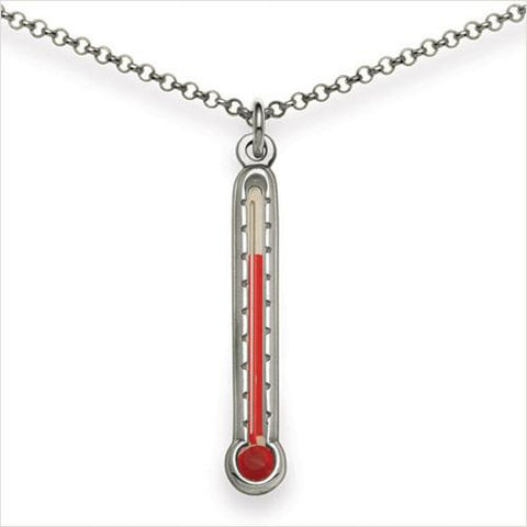 Thermometer necklace, sterling silver, 18" chain 